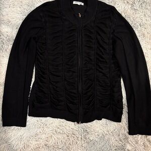 Chic Black Women's Zip Up Cardigan